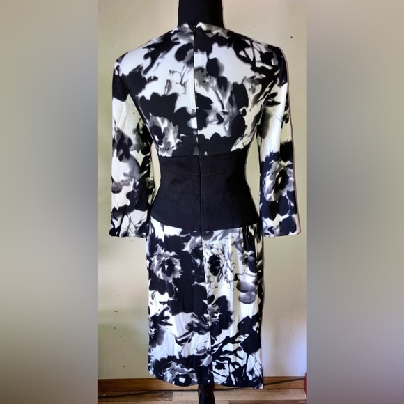 Adrianna Papell from Nordstroms Black&White Midi Dress Form Flattering waist W10 - Picture 3 of 10